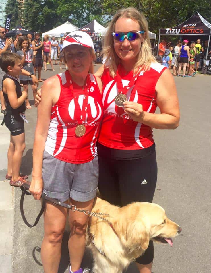 Diane and Kory with Medals at Canadian Paratriathlon Championships