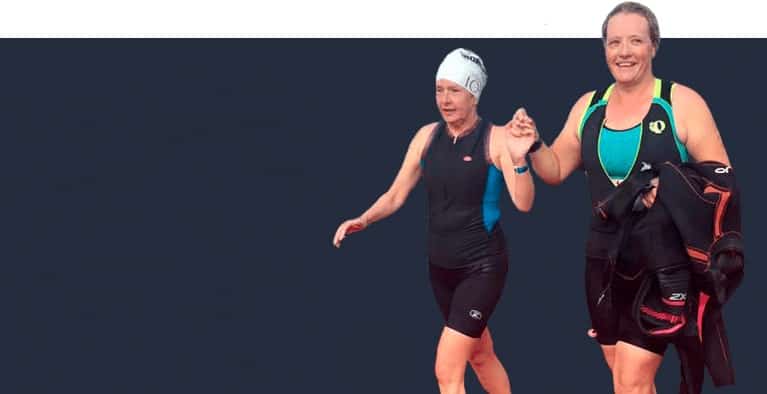 Diane and Kory During a Triathlon